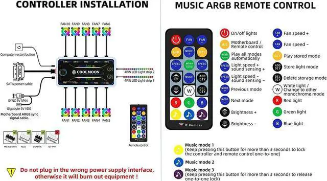 Alt view image 3 of 7 - 5V 6pin ARGB PC Case Fans,120mm RGB Case Fan with Fan Hub and Remote, Aura SYNC, Music Rhythm, Speed Control, Addressable Fan for Computer Case Chassis DIY Adjust Cooler (3 Case Fan+Music Controller)