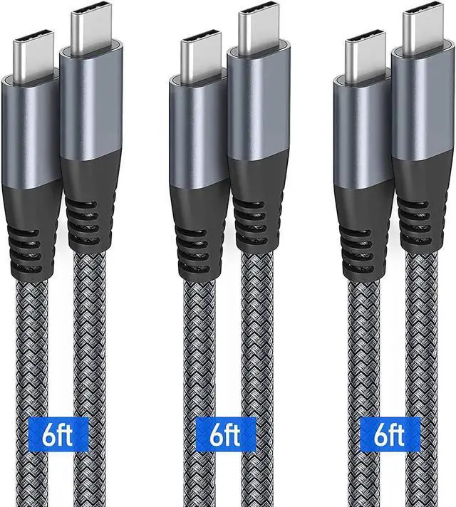 Main image of USB C to USB C Cable 6ft 60w, 3Pack USB C Cable, PD Type C Charging Cable Fast Charging Compatible with MacBook Pro 2020, iPad Pro, iPad Air 4, Galaxy S20, Switch, Pixel, LG and Other USB C Charger