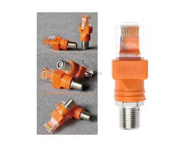 Alt view image 5 of 6 - F Female To RJ45 Male Coaxial Barrel Coupler Adapter RJ45 To RF Connector Converter