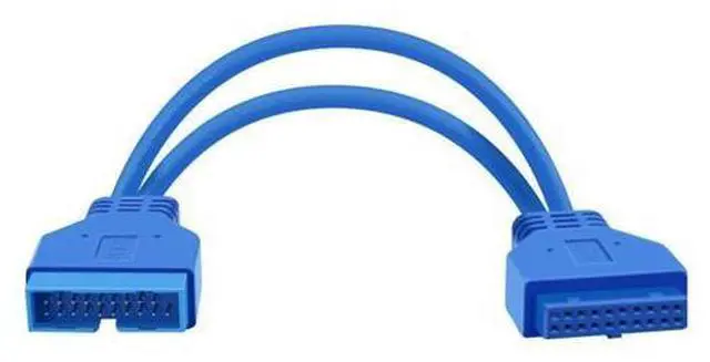 Main image of USB 3.0 Motherboard Extension Cable 19/20 Pin Male to Female Internal Adapter (Blue, 1FT)