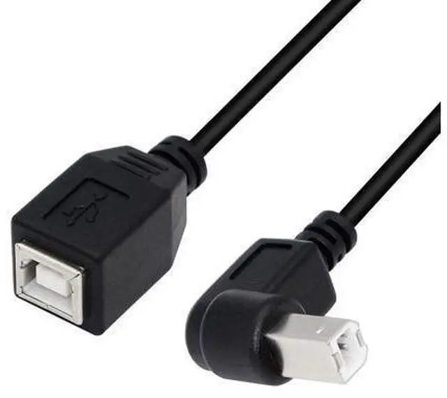 Alt view image 5 of 7 - USB 2.0 Type-B Printer Cable, 2-Pack USB 2.0 B Female to Type-B Male (90 Degree UP + Down Right Angle) Printer Short Extension Cable for Scanner, Mobile HDD and More (UP-Down)