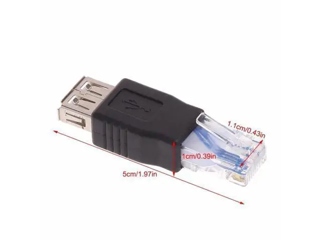 Alt view image 6 of 7 - 2 Pack Ethernet to USB Adapter, USB to Ethernet Adapter, RJ45 Ethernet Male to USB Female Converter, USB to RJ45 Connector for ADSL Modem, Router, Camera with Network Function