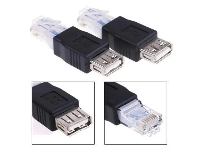 Alt view image 7 of 7 - 2 Pack Ethernet to USB Adapter, USB to Ethernet Adapter, RJ45 Ethernet Male to USB Female Converter, USB to RJ45 Connector for ADSL Modem, Router, Camera with Network Function