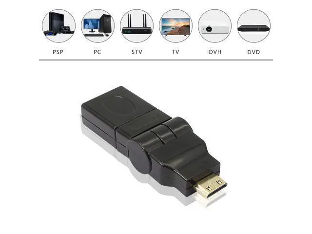 Alt view image 5 of 7 - Swivel Angle Mini HDMI to HDMI Adapter, 90 180 360 Degree Rotating and Swivel Twist Mini HDMI Male to HDMI Female Converter Gold Plated 3D 2K for Camera, Camcorder, DSLR, Tablet, Video Card