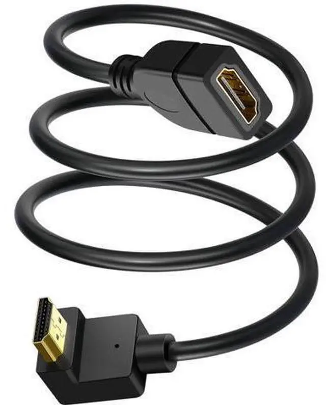 Main image of HDMI Extension Cable Up Angle 1.5 Feet 4K HDMI Extender Cable Male to Female Adapter Cord 90 Degree HD Video Converter Short Wire for Monitor, Laptop, Projector, HDTV