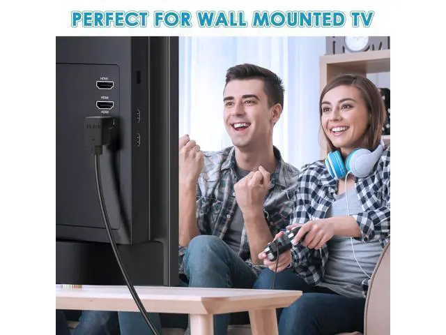 Alt view image 3 of 7 - HDMI Extension Cable Up Angle 1.5 Feet 4K HDMI Extender Cable Male to Female Adapter Cord 90 Degree HD Video Converter Short Wire for Monitor, Laptop, Projector, HDTV