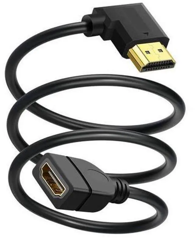 Main image of HDMI Extension Cable Right Angle 1.5 Feet 4K HDMI Extender Cable Male to Female Adapter Cord 90 Degree HD Video Converter Short Wire for Monitor, Laptop, Projector, HDTV