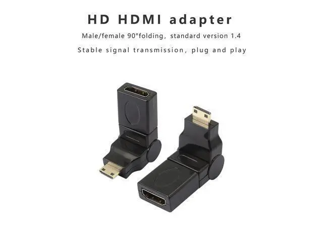 Alt view image 3 of 7 - Swivel Angle Mini HDMI to HDMI Adapter, 90 180 360 Degree Rotating and Swivel Twist Mini HDMI Male to HDMI Female Converter Gold Plated 3D 2K for Camera, Camcorder, DSLR, Tablet, Video Card