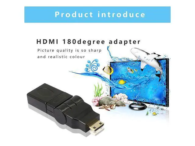 Alt view image 7 of 7 - Swivel Angle Mini HDMI to HDMI Adapter, 90 180 360 Degree Rotating and Swivel Twist Mini HDMI Male to HDMI Female Converter Gold Plated 3D 2K for Camera, Camcorder, DSLR, Tablet, Video Card