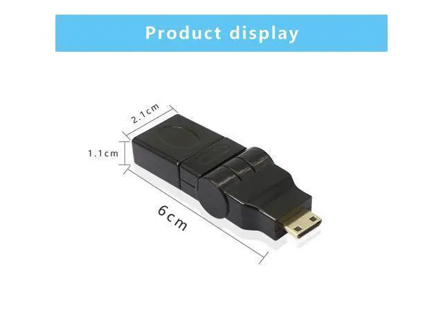 Alt view image 4 of 7 - Swivel Angle Mini HDMI to HDMI Adapter, 90 180 360 Degree Rotating and Swivel Twist Mini HDMI Male to HDMI Female Converter Gold Plated 3D 2K for Camera, Camcorder, DSLR, Tablet, Video Card