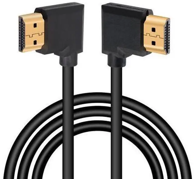 Main image of 4K HDMI Cable 1.4,90 Degrees Angle HDMI Male to Male Cable 4k@30Hz,Gold-Plated Connector,Support ARC, 3D, Ethernet,for HD TV, Lactop, PC,Projector-Black(1m/3.2Ft) (Black - Left to Right)