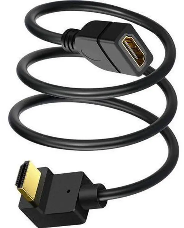 Main image of HDMI Extension Cable Down Angle 1.5 Feet 4K HDMI Extender Cable Male to Female Adapter Cord 90 Degree HD Video Converter Short Wire for Monitor, Laptop, Projector, HDTV