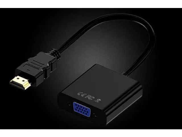 Alt view image 3 of 6 - HDMI to VGA with 3.5mm Audio Cable, Gold-Plated HDMI to VGA Adapter Compatible for Computer, Desktop, Laptop, PC, Monitor, Projector, HDTV, Chromebook, Raspberry Pi, Roku, Xbox and More - Black