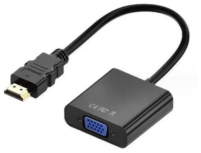 Alt view image 2 of 6 - HDMI to VGA with 3.5mm Audio Cable, Gold-Plated HDMI to VGA Adapter Compatible for Computer, Desktop, Laptop, PC, Monitor, Projector, HDTV, Chromebook, Raspberry Pi, Roku, Xbox and More - Black