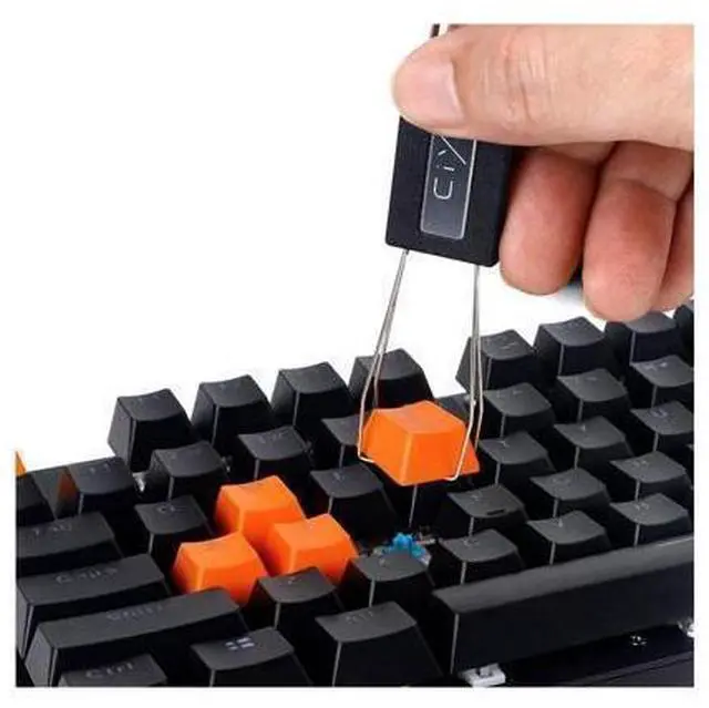 Alt view image 2 of 6 - New Keycap Puller Switch Puller Stainless Steel Keycap Removal Tool with 2 Pcs Keyboard Cleaning Brush for Mechanical Keyboard