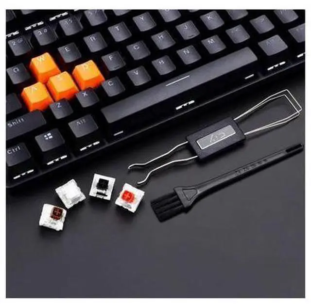 Alt view image 5 of 6 - New Keycap Puller Switch Puller Stainless Steel Keycap Removal Tool with 2 Pcs Keyboard Cleaning Brush for Mechanical Keyboard