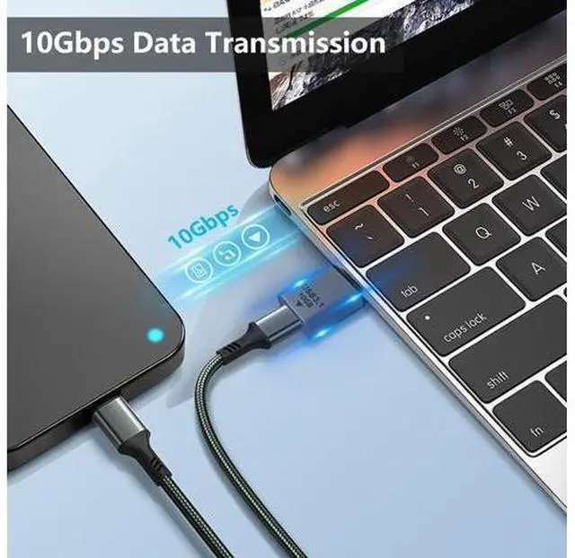 Alt view image 3 of 7 - 10Gbps USB C to USB Adapter 3.1 Gen 2, (1-Pack) USB C Female to USB Male Adapter Double-Sided SuperSpeed Data Sync & ChargingOTG Converter Connector for Laptop, PC, Power Bank