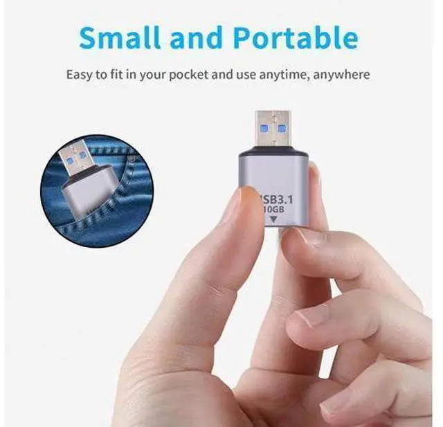 Alt view image 6 of 7 - 10Gbps USB C to USB Adapter 3.1 Gen 2, (1-Pack) USB C Female to USB Male Adapter Double-Sided SuperSpeed Data Sync & ChargingOTG Converter Connector for Laptop, PC, Power Bank