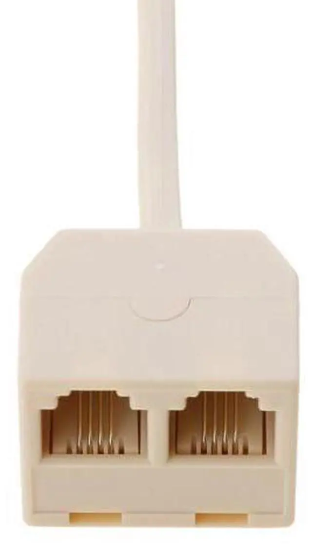 Alt view image 4 of 6 - (2 Pack) Two Way Telephone Splitter,1 Male to 2 Female Converter Cable RJ11 6P4C Telephone Wall Adaptor and Separator,RJ11 6P4C 2 Way Outlet Telephone Jack Line Splitter Adapter Beige