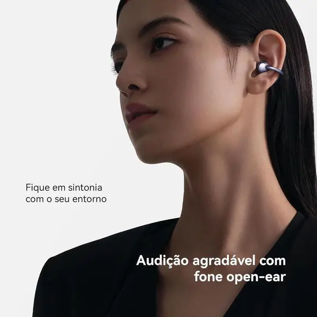 Alt view image 3 of 4 - NASA HW FreeClip Wireless Earbuds - Open Ear Bluetooth Earphones with Long Endurance - AI Crystal Clear Sound - China Full-Spec Version - Lightweight(Black) purple