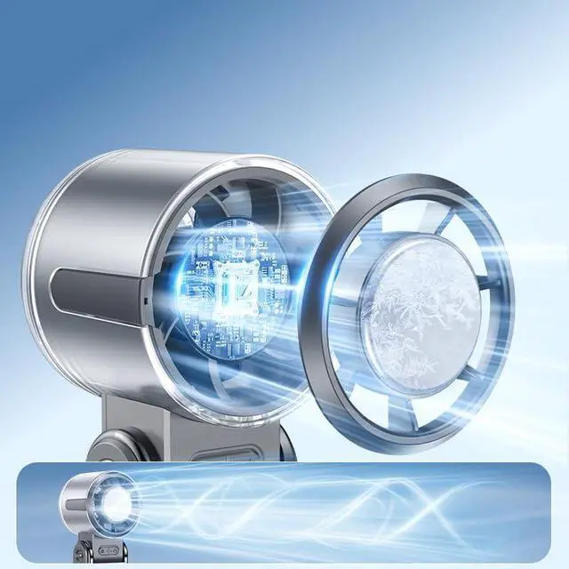 Alt view image 5 of 7 - NASA 4000mAh Folding Neck Semiconductor Refrigeration Turbine High-speed Mini Handheld Fan(Grey) Pink