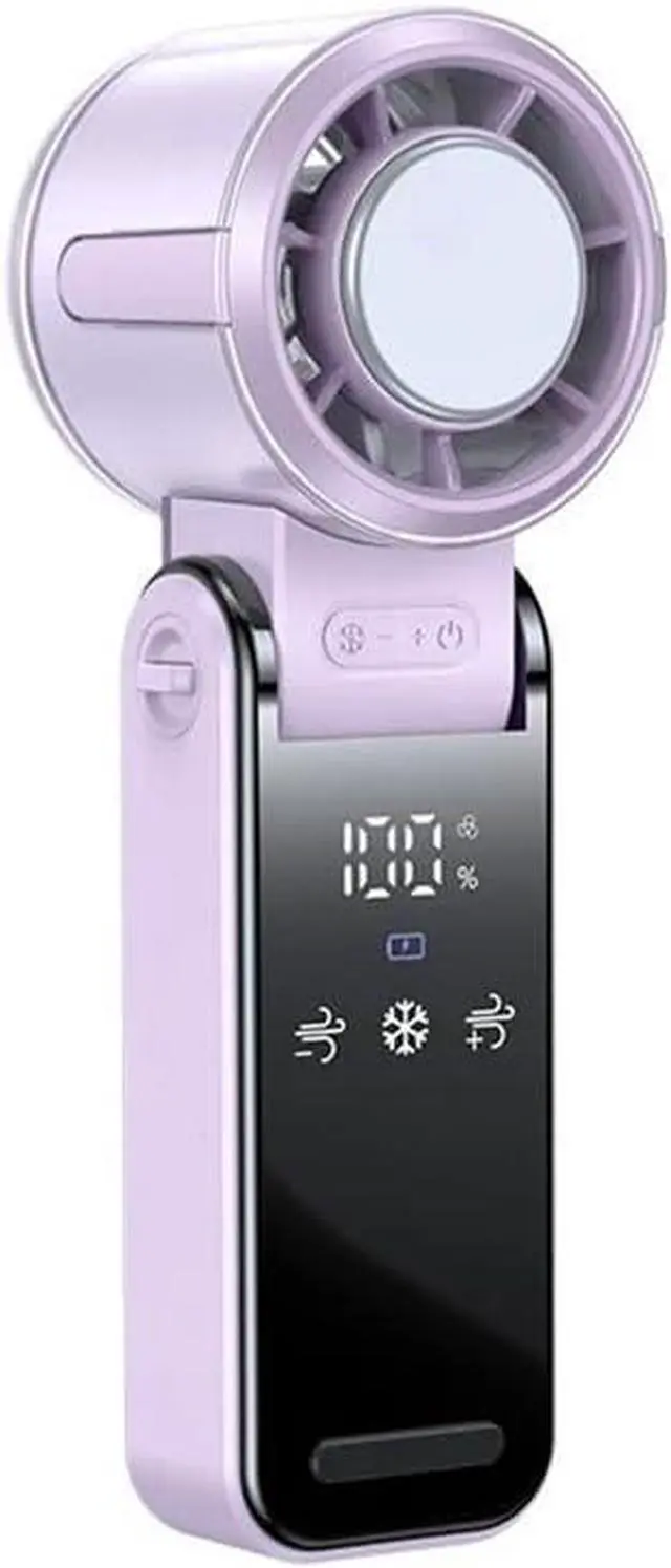 Main image of NASA 4000mAh Folding Neck Semiconductor Refrigeration Turbine High-speed Mini Handheld Fan(Grey) Pink