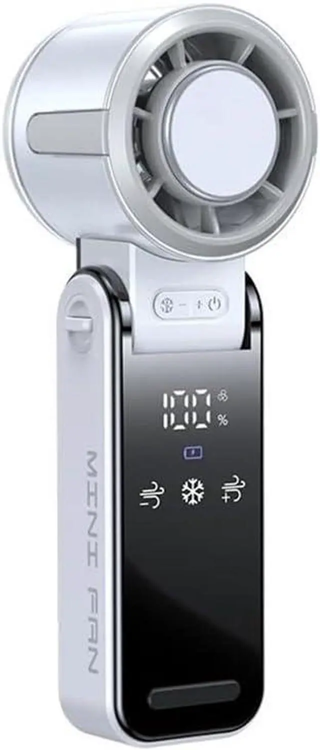 Main image of NASA 4000mAh Folding Neck Semiconductor Refrigeration Turbine High-speed Mini Handheld Fan(Grey) White