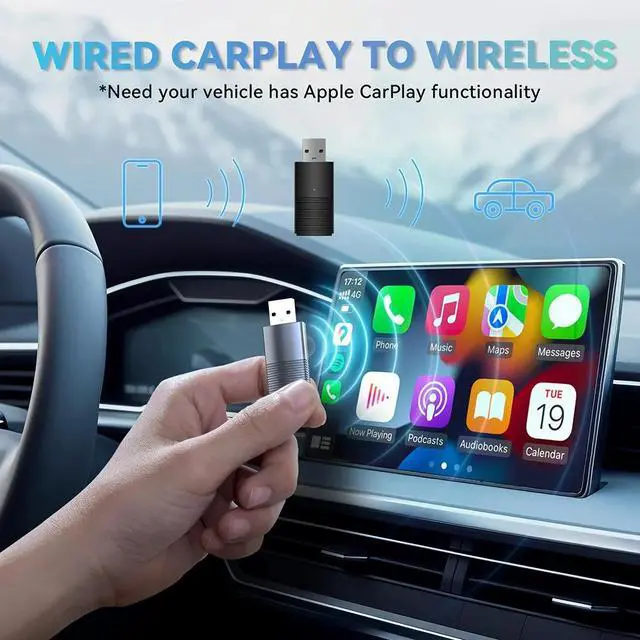 Alt view image 2 of 7 - MINIX Wireless CarPlay Adapter for Apple Converts Cars Factory Wired CarPlay to Wireless CarPlay Compatible with iPhone iOS 10+ and 2016+ Cars, Slow Latency with USB C