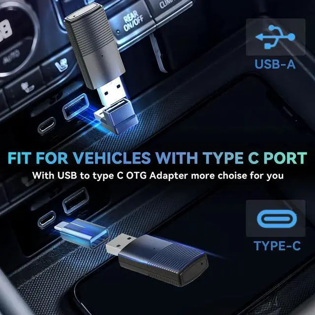 Alt view image 3 of 7 - MINIX Wireless CarPlay Adapter for Apple Converts Cars Factory Wired CarPlay to Wireless CarPlay Compatible with iPhone iOS 10+ and 2016+ Cars, Slow Latency with USB C