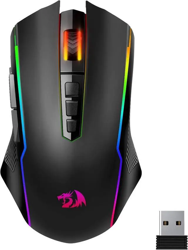 Main image of Redragon Wireless Gaming Mouse, 12000DPI /Tri-Mode 2.4G/USB-C/Bluetooth Mouse Gaming, 12000 DPI, RGB Backlit, Fully Programmable, Rechargeable Wireless Computer Mouse for Laptop PC Mac, Black
