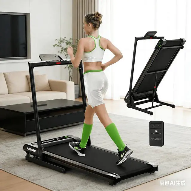 Main image of Akluer Incline Walking Pad with Handle for Home Office, 2.5HP Under Desk Treadmill, LED Screen & Remote Control, 330lbs Max Capacity, Easy AssemblyFoldable Space Save Design480L-B