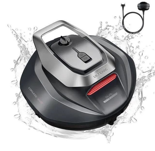Main image of Ultenic Pooleco 10 Cordless Robotic Pool Cleaner Dual HyperPower 2 Motors 30GPM Suction5200mAh Battery 90min Runtime, 2.5H Fast Charge Covers Up To 850 Sq.Ft Pool for Above Ground & Inground Pools