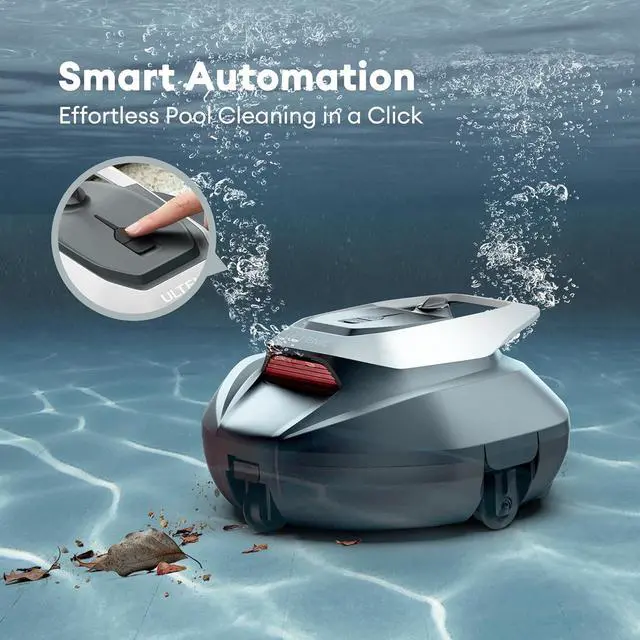 Alt view image 5 of 7 - Ultenic Pooleco 10 Cordless Robotic Pool Cleaner Dual HyperPower 2 Motors 30GPM Suction5200mAh Battery 90min Runtime, 2.5H Fast Charge Covers Up To 850 Sq.Ft Pool for Above Ground & Inground Pools