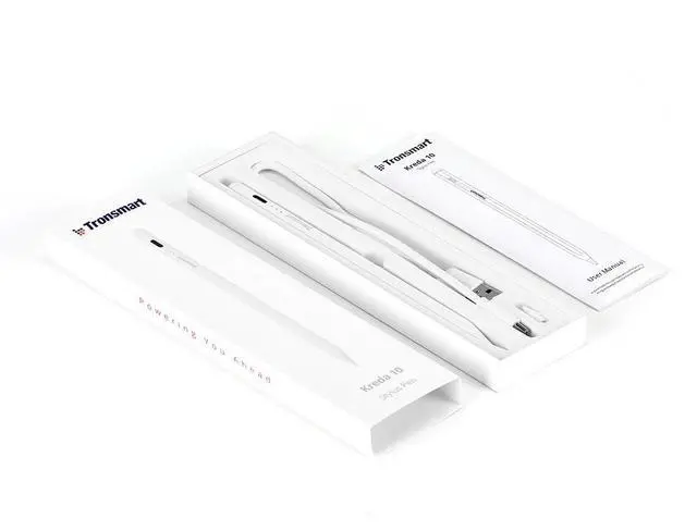 Alt view image 2 of 7 - Tronsmart Stylus Pen 25 Mins Full Charge 9.5H Working Time, Magnetic Adsorption, Tilt Sensitivity & Palm Rejection, 13.5g Aluminum Alloy POM Tip, Compatible with 2018+ iPad Pro/Air/Mini, White