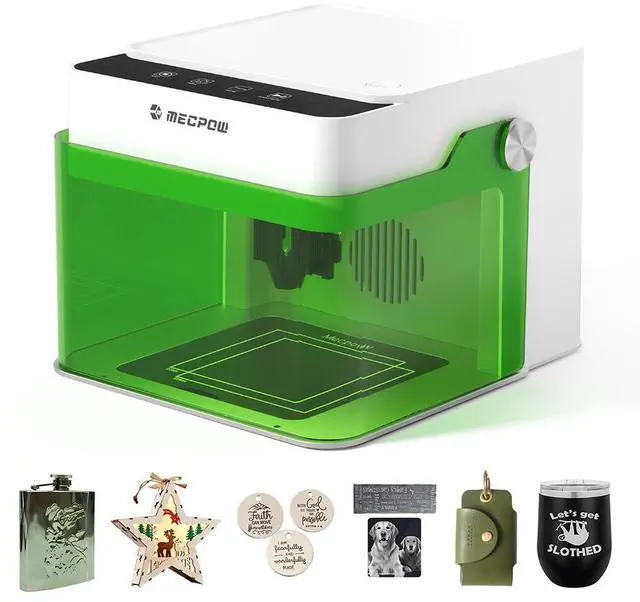 Main image of Mecpow M1 Mini Laser Engraver, 5W Laser Cutter Portable Desktop Laser Engraving, 100x100mm Engraving Area, 10000 mm/min Engraving Speed,Accuracy up to 0.01 mm, Eye Protection Design