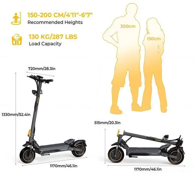 Alt view image 6 of 7 - Ausom K20 Pro Dual Motor 2800W Fast Electric Scooter, 48V 18Ah Foldable off-Road E-Scooter with LCD Display, 22/28/36 mph Speed, 56 Miles Long Range, Max 287 lbs, Commuter Electric Scooter with NFC