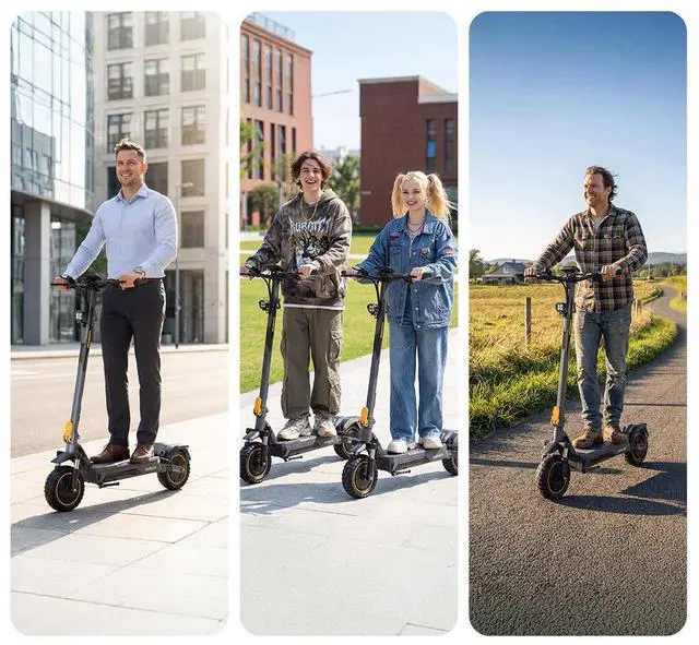 Alt view image 5 of 7 - Ausom K20 Pro Dual Motor 2800W Fast Electric Scooter, 48V 18Ah Foldable off-Road E-Scooter with LCD Display, 22/28/36 mph Speed, 56 Miles Long Range, Max 287 lbs, Commuter Electric Scooter with NFC