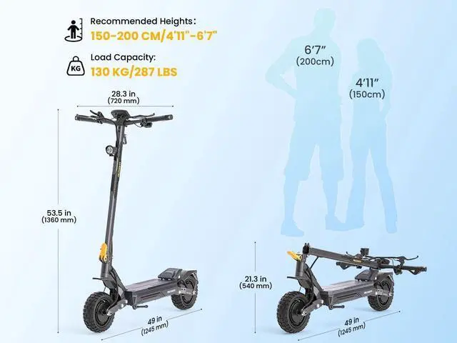 Alt view image 6 of 7 - Ausom Dual Motor Electric Scooter for Men Women, 2800W Peak Power 10/15/20 mph, 56Nm Max Range, 33% Climbing,NFC & Passcode Lock,Swingarm Suspension Off-Road E-Scooter, IP54 Waterproof Scooter