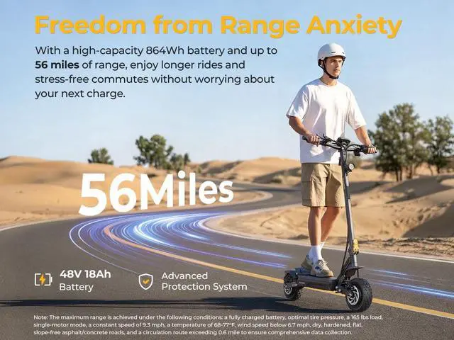 Alt view image 4 of 7 - Ausom Dual Motor Electric Scooter for Men Women, 2800W Peak Power 10/15/20 mph, 56Nm Max Range, 33% Climbing,NFC & Passcode Lock,Swingarm Suspension Off-Road E-Scooter, IP54 Waterproof Scooter
