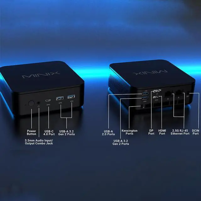 Alt view image 7 of 7 - MINIX NGC NR660 Mini PC AMD Ryzen 5 6600H 6C/12T Radeon 660M ,16GB DDR5 4800MHz 512GB PCIe SSD,Dual PCIe4.0 M.2 / Dual DDR5 Slot Max 64GB RAM, Quad 4K Display Dual 2.5G LAN,Win11 Pro, VESA Mount