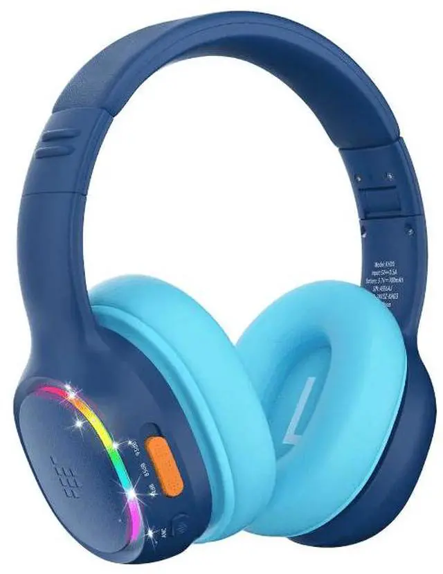 Main image of Tronsmart Kids Bluetooth Headphones with HD Mic & LED Lights, Active Noise Cancelling, 70H Playtime, Lightweight Foldable Wired/Wireless Over-Ear Headphones for PC/Tablet/Smartphone-Blue