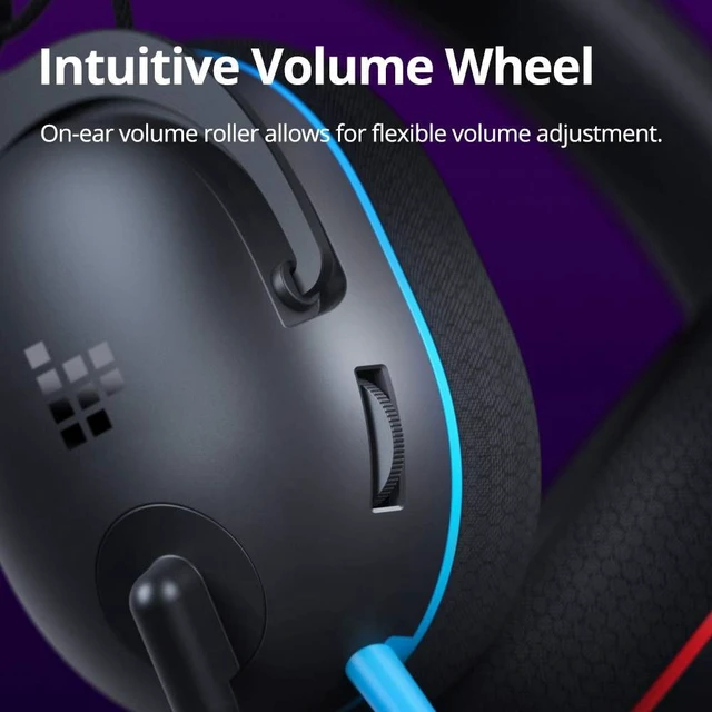 Alt view image 3 of 7 - Tronsmart Sounfii G10 Wired Gaming Headset with Flip Mic Volume Wheel, 40mm Drivers, Durable Aluminum Frame, 3.5mm Jack /1.2m Audio, Lightspeed Headphones for PC, Mac, PlayStation, Xbox, Switch-Blue