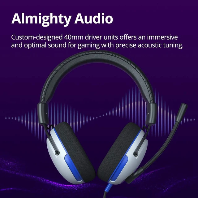 Alt view image 2 of 7 - Tronsmart Sounfii G10 Wired Gaming Headset with Flip Mic Volume Wheel, 40mm Drivers, Durable Aluminum Frame, 3.5mm Jack /1.2m Audio, Lightspeed Headphones for PC, Mac, PlayStation, Xbox, Switch-White