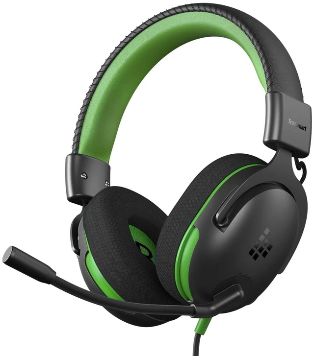 Main image of Tronsmart Sounfii G10 Wired Gaming Headset with Flip Mic Volume Wheel, 40mm Drivers, Durable Aluminum Frame, 3.5mm Jack /1.2m Audio, Lightspeed Headphones for PC, Mac, PlayStation, Xbox, Switch-Green