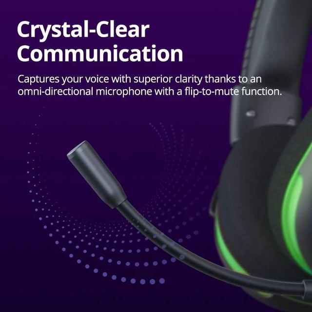 Alt view image 4 of 7 - Tronsmart Sounfii G10 Wired Gaming Headset with Flip Mic Volume Wheel, 40mm Drivers, Durable Aluminum Frame, 3.5mm Jack /1.2m Audio, Lightspeed Headphones for PC, Mac, PlayStation, Xbox, Switch-Green