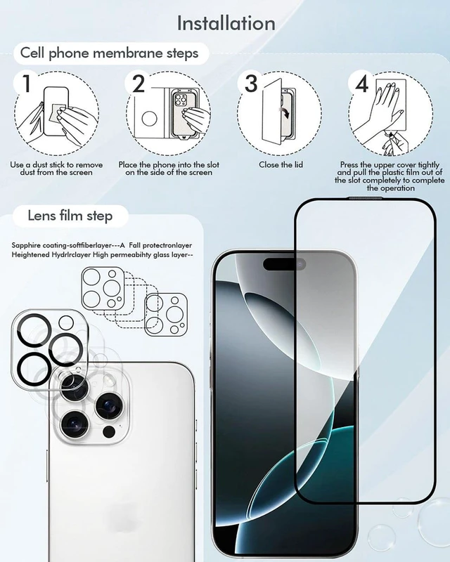 Alt view image 6 of 7 - 3INUS S62 Hardness Screen Protector 2-in-1 for iPhone 16 Pro 6.3" Magnetic Case and 9H , Ultimate ProtectionCompatible with Magsafe, Shockproof - Crystal Clear Not Yellowing