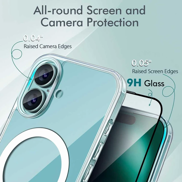 Alt view image 2 of 7 - 3INUS S61 2-in-1 Hardness Screen Protector for iPhone 16 6.1" Magnetic Case and 9H , Compatible with Magsafe, Shockproof - Crystal Clear Not Yellowing