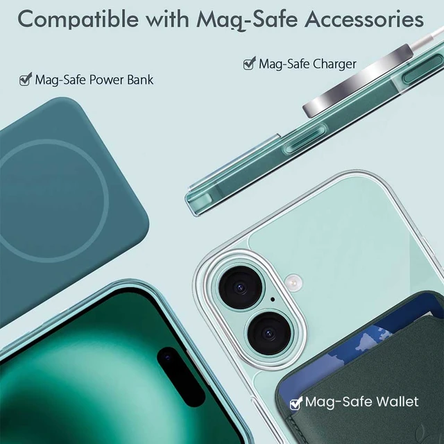 Alt view image 3 of 7 - 3INUS S61 2-in-1 Hardness Screen Protector for iPhone 16 6.1" Magnetic Case and 9H , Compatible with Magsafe, Shockproof - Crystal Clear Not Yellowing