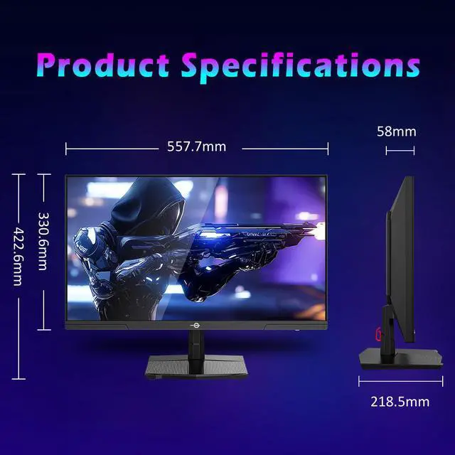 Alt view image 6 of 7 - TITAN ARMY 24.5 Inch 300Hz Full HD IPS Gaming monitors with Vibrant Colors,Gaming Screen with Adaptive-Sync 1ms HDR400,Gaming Computer Monitor with VESA Mountable,Low Blue Light-P2510HS
