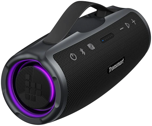 Alt view image 2 of 7 - Tronsmart S100 Outdoor Speaker,50W 2.1 Channel 20H Playtime, IPX7 Waterproof,TWS Stereo Pairing,Custom APP EQ,Bluetooth 5.3,RGB Beat Light,Portable Bluetooth Speaker for Camping Pool Outdoor, Beach